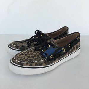 Women's Sperry Top-Sider Leopard & Patent Comfort Boat Shoes Size 6